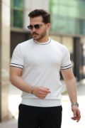 Erkek Bisiklet Yaka Ribanalı Kısa Kollu Tshirt resmi